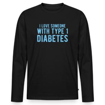 DIABETES: Type 1 diabetes - Men's Premium Organic Long Sleeve Shirt - black - Front - Nico (187cm)
