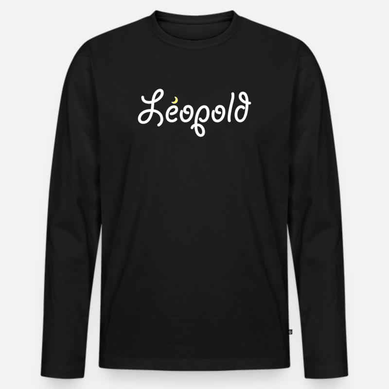 Leopold - Männer Premium Bio Langarmshirt - Schwarz