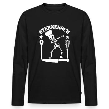 Lustiger Sternekoch - Männer Premium Bio Langarmshirt - Schwarz - Vorne - Nico (187cm)
