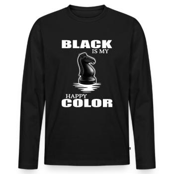 Chess Checkmate Chess Player "black color" - Men's Premium Organic Long Sleeve Shirt - black - Front - Nico (187cm)