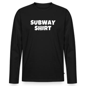 U-Bahn-T-Shirt, Belästigung, U-Bahn - Männer Premium Bio Langarmshirt - Schwarz - Vorne - Nico (187cm)