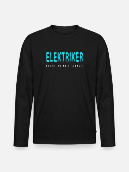 Elektriker Handwerker Design - Männer Premium Bio Langarmshirt - Schwarz
