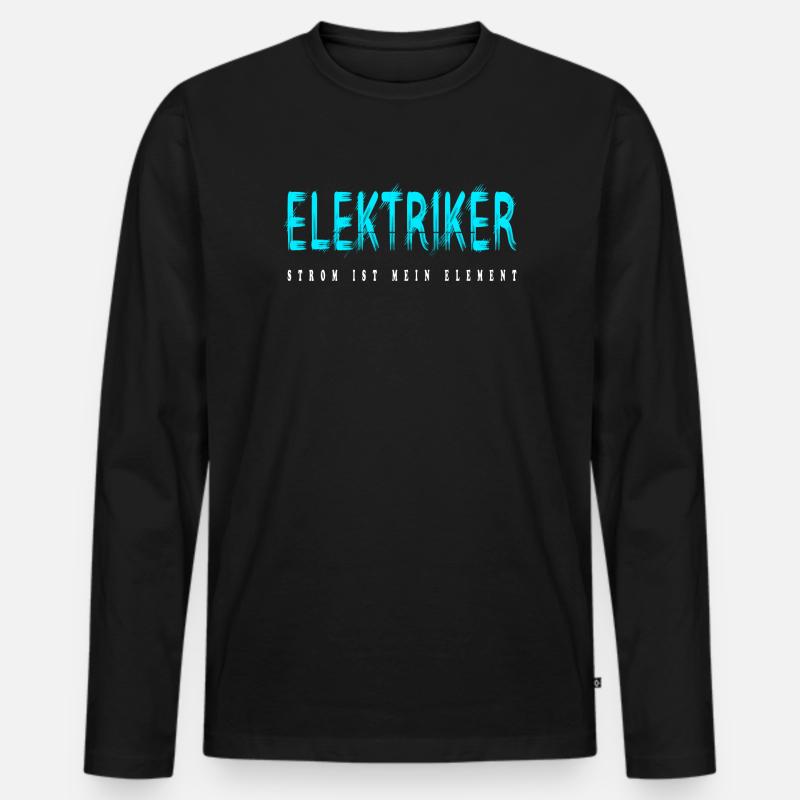 Elektriker Handwerker Design - Männer Premium Bio Langarmshirt - Schwarz