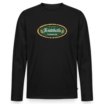 Fichtelhills Premium Pils - Men's Premium Organic Long Sleeve Shirt - black - Front - Nico (187cm)