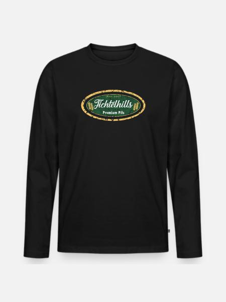 Fichtelhills Premium Pils - Men's Premium Organic Long Sleeve Shirt - black