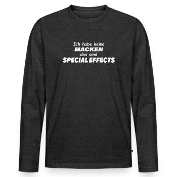 SPECIAL EFFECTS - Men's Premium Organic Long Sleeve Shirt - heather anthracite - Front - Nico (187cm)