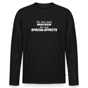 EFFETS SPÉCIAUX - T-shirt manches longues Premium bio Homme - noir - Devant - Nico (187cm)