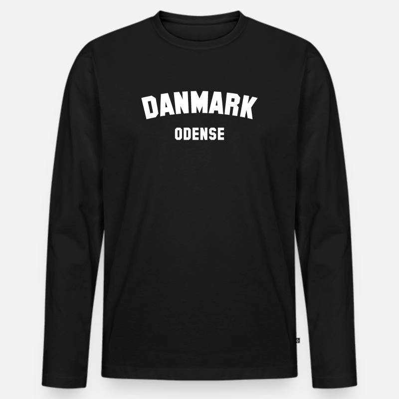 ODENSE Denmark Dänemark - Männer Premium Bio Langarmshirt - Schwarz