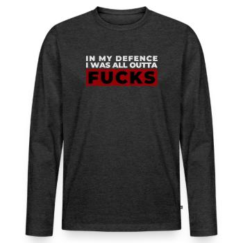 Bold Expressive Protest Design - Men's Premium Organic Long Sleeve Shirt - heather anthracite - Front - Nico (187cm)