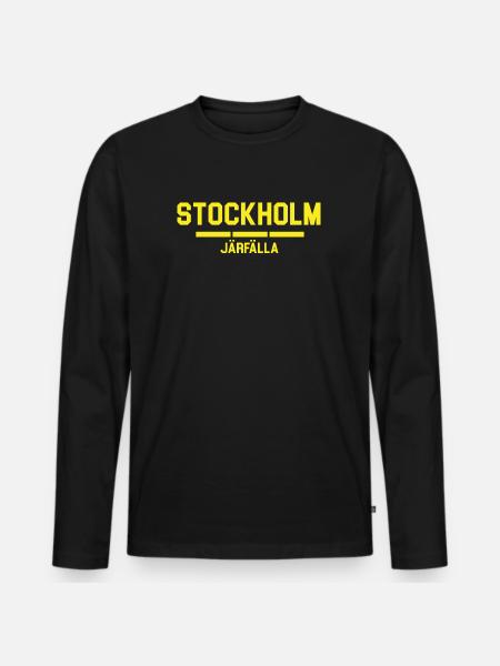 Stockholm Järfälla Flag Design - Men's Premium Organic Long Sleeve Shirt - black