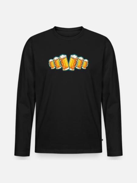 Beer Glass Beer Mug Beer - Men's Premium Organic Long Sleeve Shirt - black
