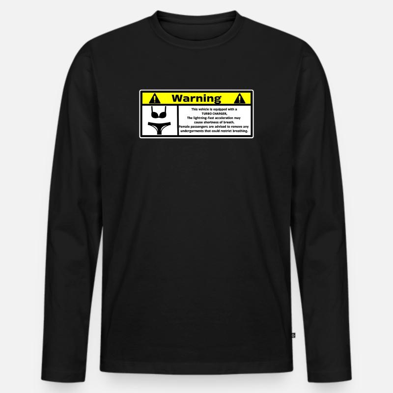Automotive Warnung - Männer Premium Bio Langarmshirt - Schwarz