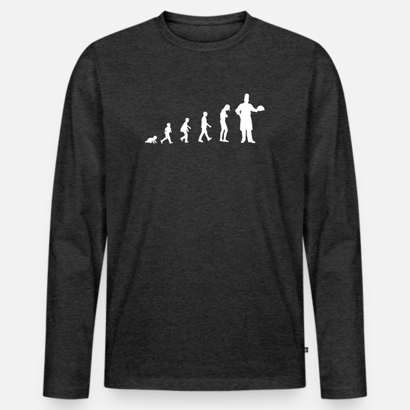 Évolution du bébé au chef / restaurant T-shirt manches longues Premium bio Homme