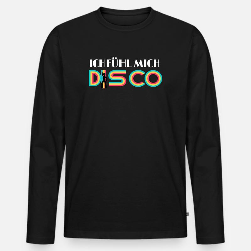 ICH FÜHL MICH DISCO - Männer Premium Bio Langarmshirt - Schwarz