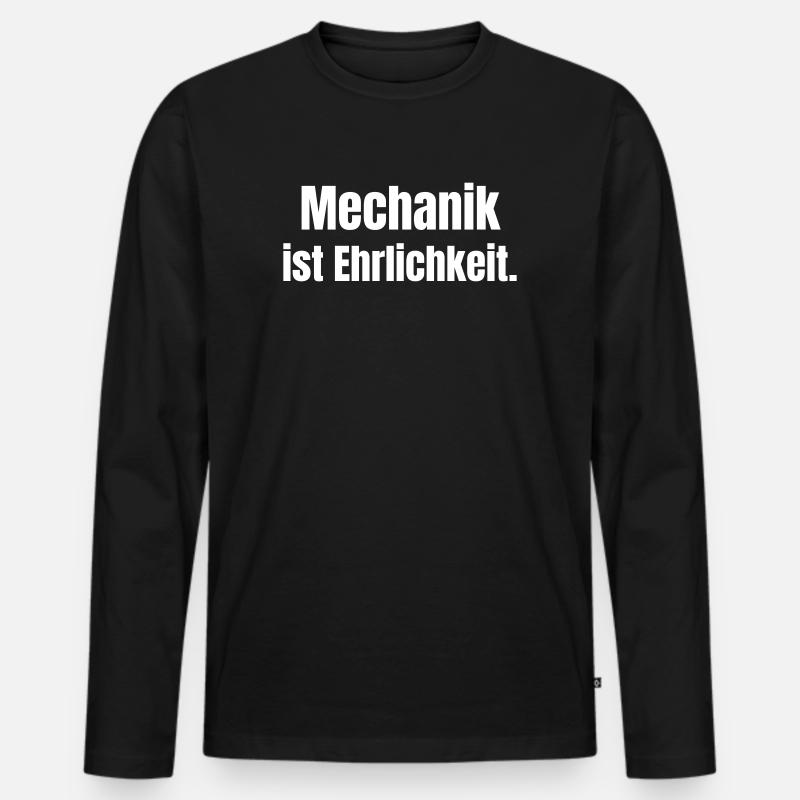 Mechanik ist Ehrlichkeit - Männer Premium Bio Langarmshirt - Schwarz
