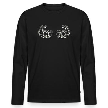 Biceps Fitness - T-shirt manches longues Premium bio Homme - noir - Devant - Nico (187cm)