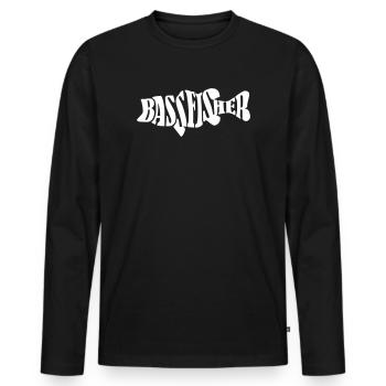 Bass Fisher Fishing - Men's Premium Organic Long Sleeve Shirt - black - Front - Nico (187cm)