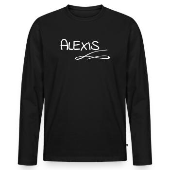Alexis comme prénom - T-shirt manches longues Premium bio Homme - noir - Devant - Nico (187cm)