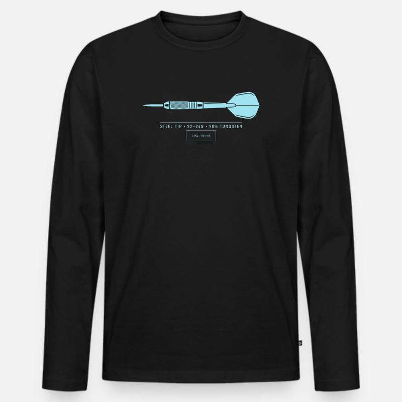 Plan technique d’illustration de fléchettes Fléchette - T-shirt manches longues Premium bio Homme - noir
