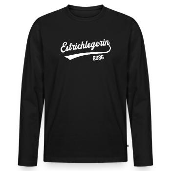 Estrichleger 2026 Ausbildung Beruf Bau Handwerker  - Männer Premium Bio Langarmshirt - Schwarz - Vorne - Nico (187cm)