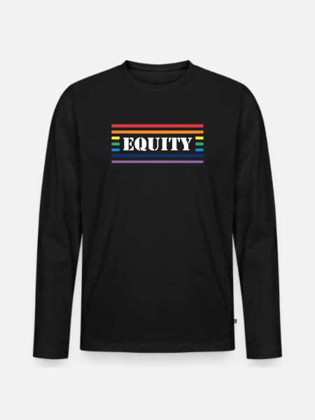 Fairness Rainbow Lettering - Men's Premium Organic Long Sleeve Shirt - black