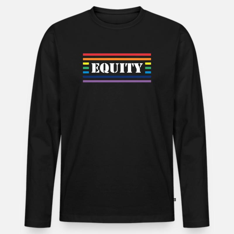 Fairness Rainbow Lettering - Männer Premium Bio Langarmshirt - Schwarz