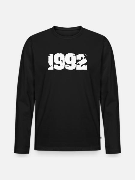 1992 Broken retro design - Men's Premium Organic Long Sleeve Shirt - black