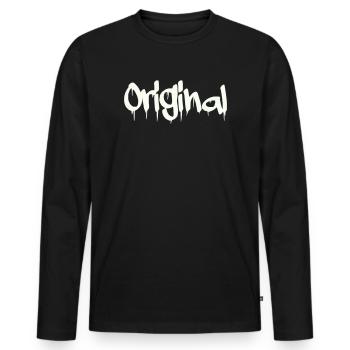 Original - Men's Premium Organic Long Sleeve Shirt - black - Front - Nico (187cm)
