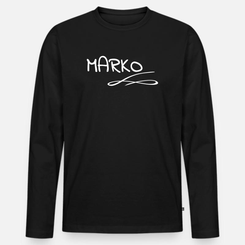Nom : Marko - T-shirt manches longues Premium bio Homme - noir
