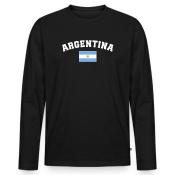 Flagge von Argentinien Argentinien - Männer Premium Bio Langarmshirt - Schwarz - Vorne - Nico (187cm)