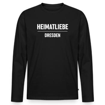 Heimatliebe Dresden - Männer Premium Bio Langarmshirt - Schwarz - Vorne - Nico (187cm)