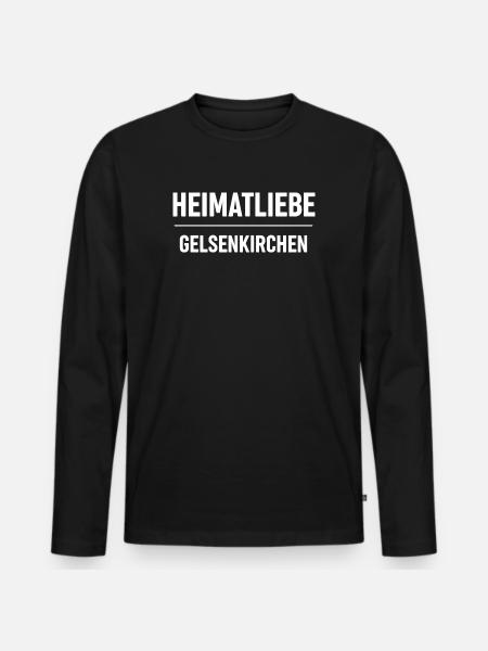 Heimatliebe Gelsenkirchen - Männer Premium Bio Langarmshirt - Schwarz