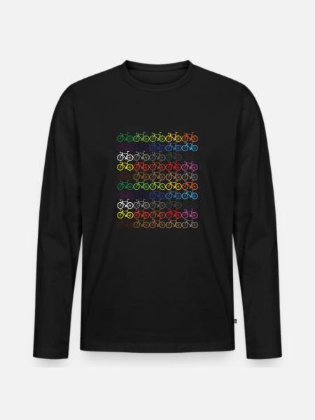 Fahrrad Radsport Fahrradfahren Rennrad Geschenk - Männer Premium Bio Langarmshirt - Schwarz
