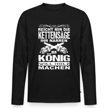 Forstwirt Holzfäller Waldarbeiter Förster Sprüche - Männer Premium Bio Langarmshirt - Schwarz - Vorne - Nico (187cm)