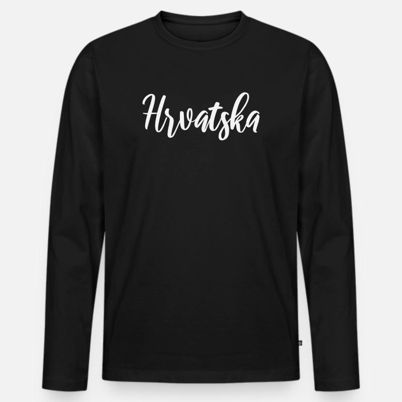 Hrvatska Script Identity - Männer Premium Bio Langarmshirt - Schwarz