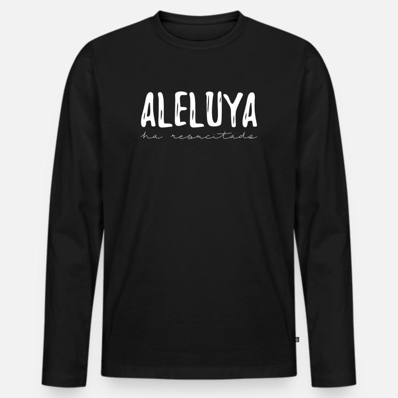 Halleluja (dunkel) - Männer Premium Bio Langarmshirt - Schwarz