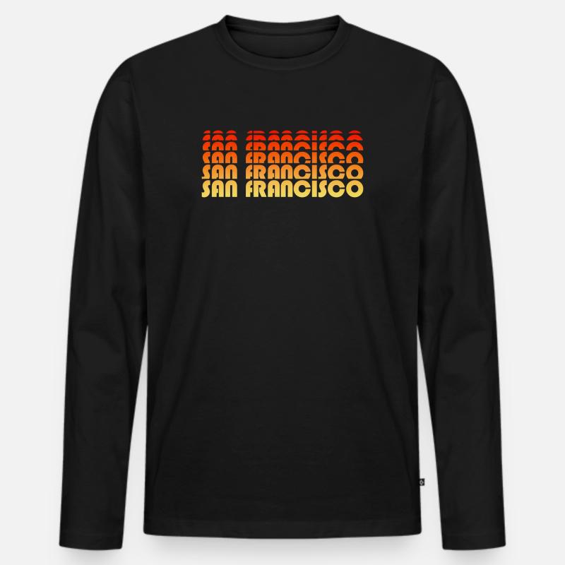 San Francisco Gradient Sunset - Männer Premium Bio Langarmshirt - Schwarz