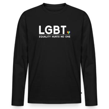 Pride Month - Equality Hurts No One - Men's Premium Organic Long Sleeve Shirt - black - Front - Nico (187cm)