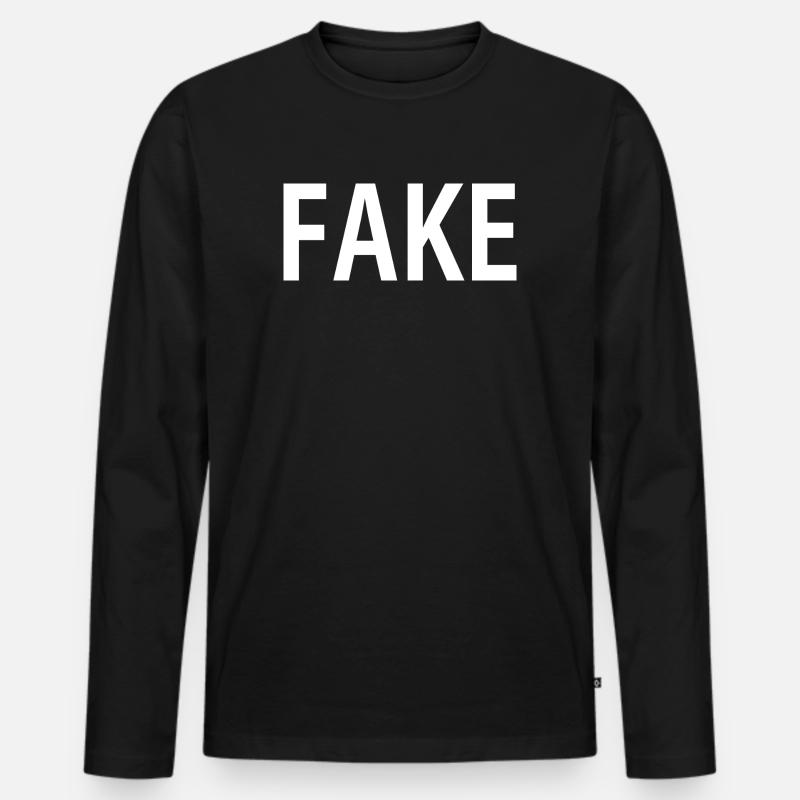 Falsch - Männer Premium Bio Langarmshirt - Schwarz