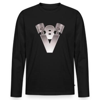 V8 Motor Big Block Engine - Männer Premium Bio Langarmshirt - Schwarz - Vorne - Nico (187cm)