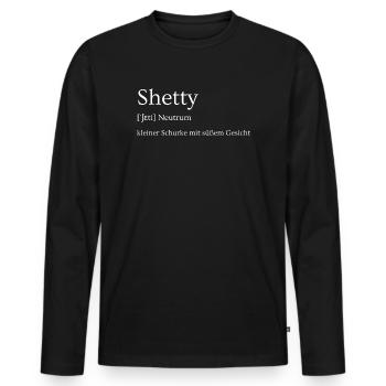 Shetty Shetlandpony Schurke mit süßem Gesicht - Männer Premium Bio Langarmshirt - Schwarz - Vorne - Nico (187cm)