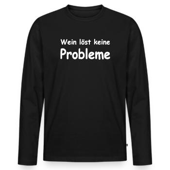 Wein - Männer Premium Bio Langarmshirt - Schwarz - Vorne - Nico (187cm)