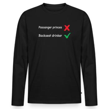 Abreuvoir à l’arrière - T-shirt manches longues Premium bio Homme - noir - Devant - Nico (187cm)