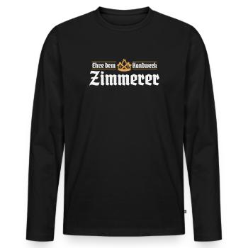 Insigne de la guilde des charpentiers - T-shirt manches longues Premium bio Homme - noir - Devant - Nico (187cm)