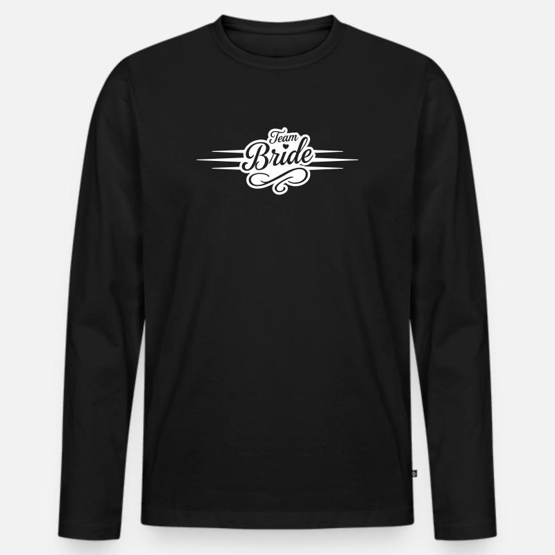 Team Braut - Männer Premium Bio Langarmshirt - Schwarz