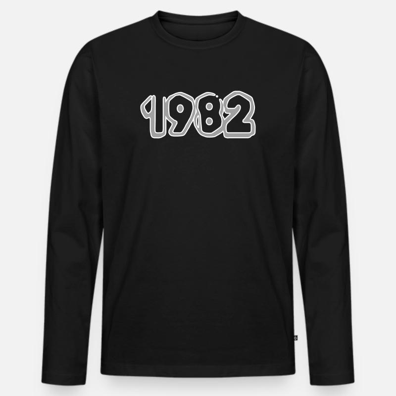 Jahr 1982 - Männer Premium Bio Langarmshirt - Schwarz