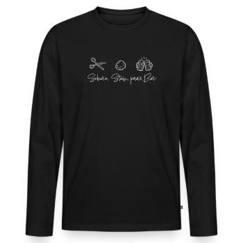 Schere Stein paar Bier – Lustiger Party Spruch - Männer Premium Bio Langarmshirt - Schwarz - Vorne - Nico (187cm)