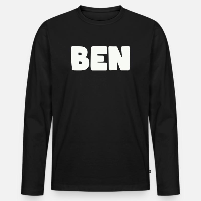 Ben Name - Männer Premium Bio Langarmshirt - Schwarz