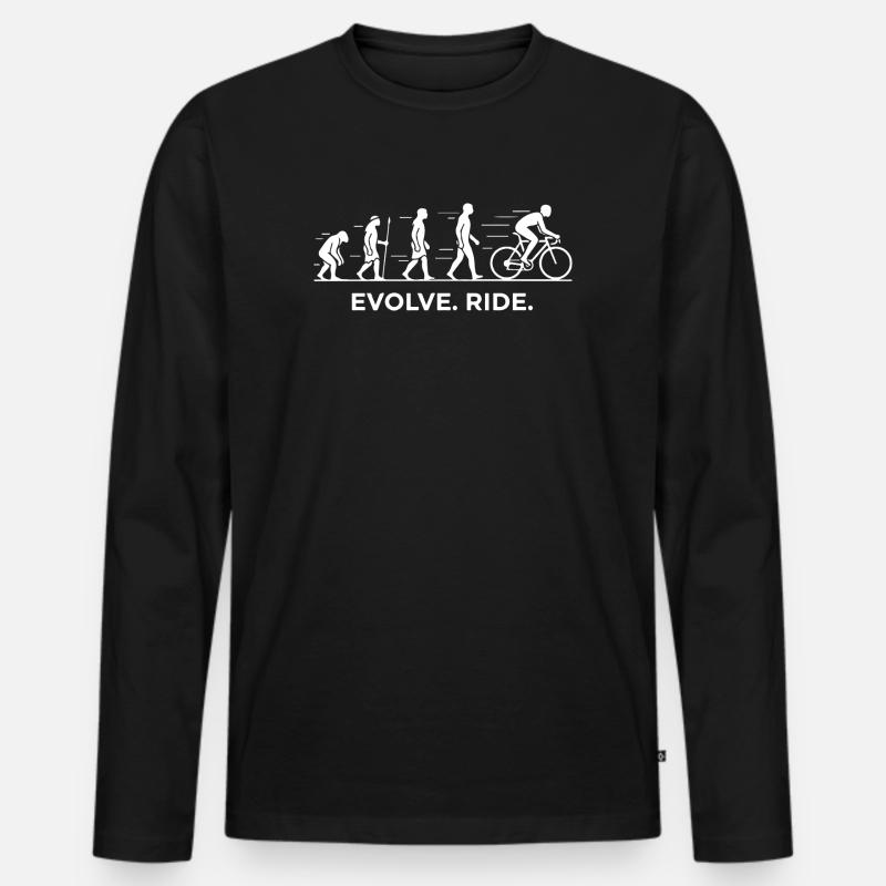 Evolve Ride Cycle Evolution - T-shirt manches longues Premium bio Homme - noir