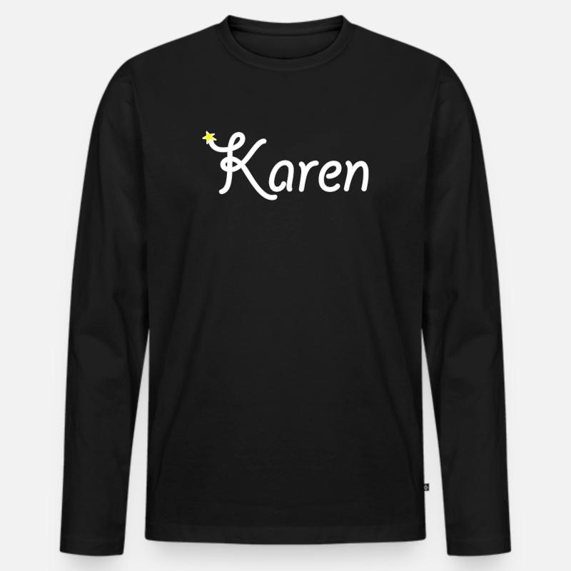 Karen - Männer Premium Bio Langarmshirt - Schwarz